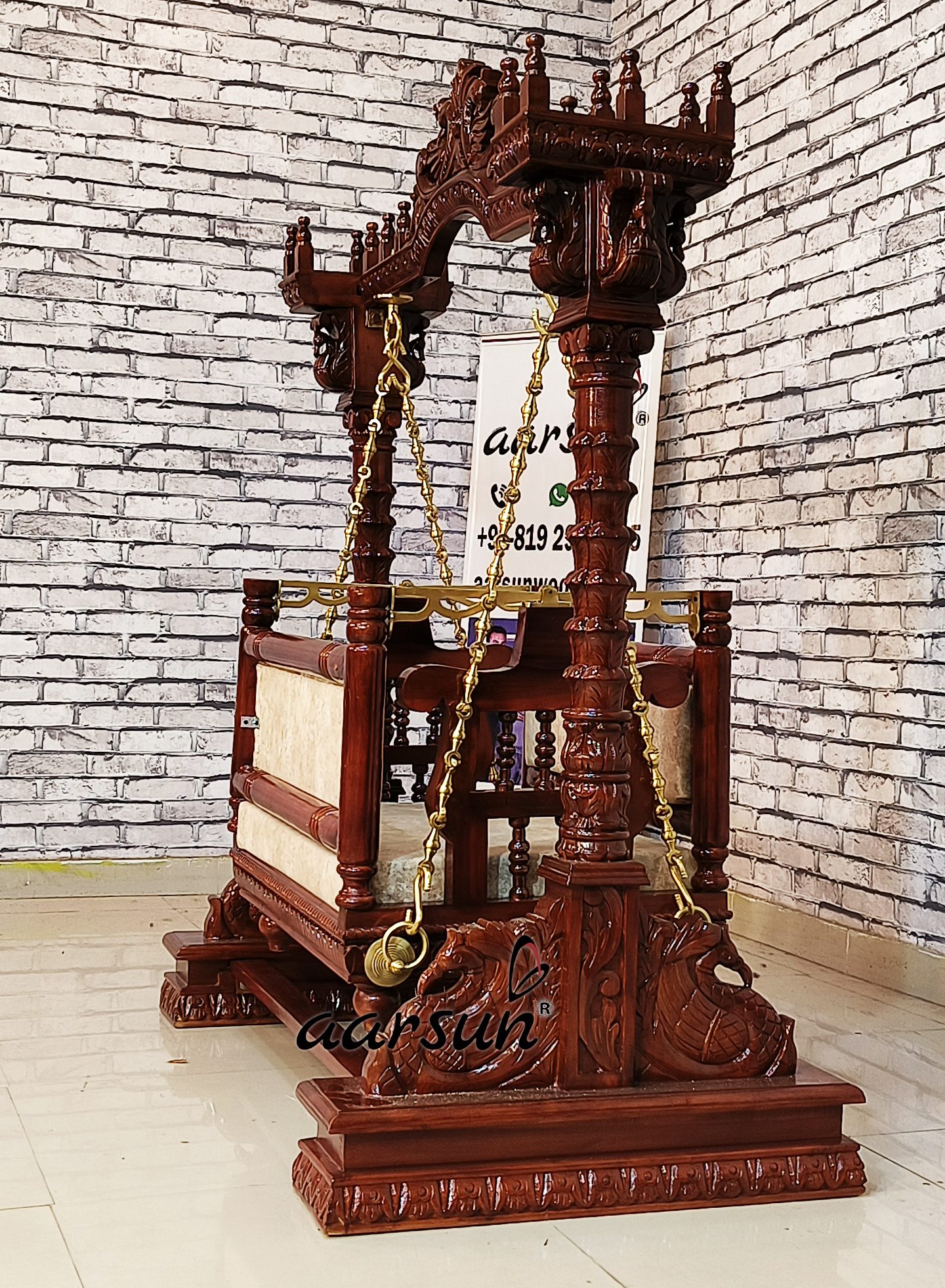 2-in-1 Swing, Wooden Cradle for Janmashtami with video view 5