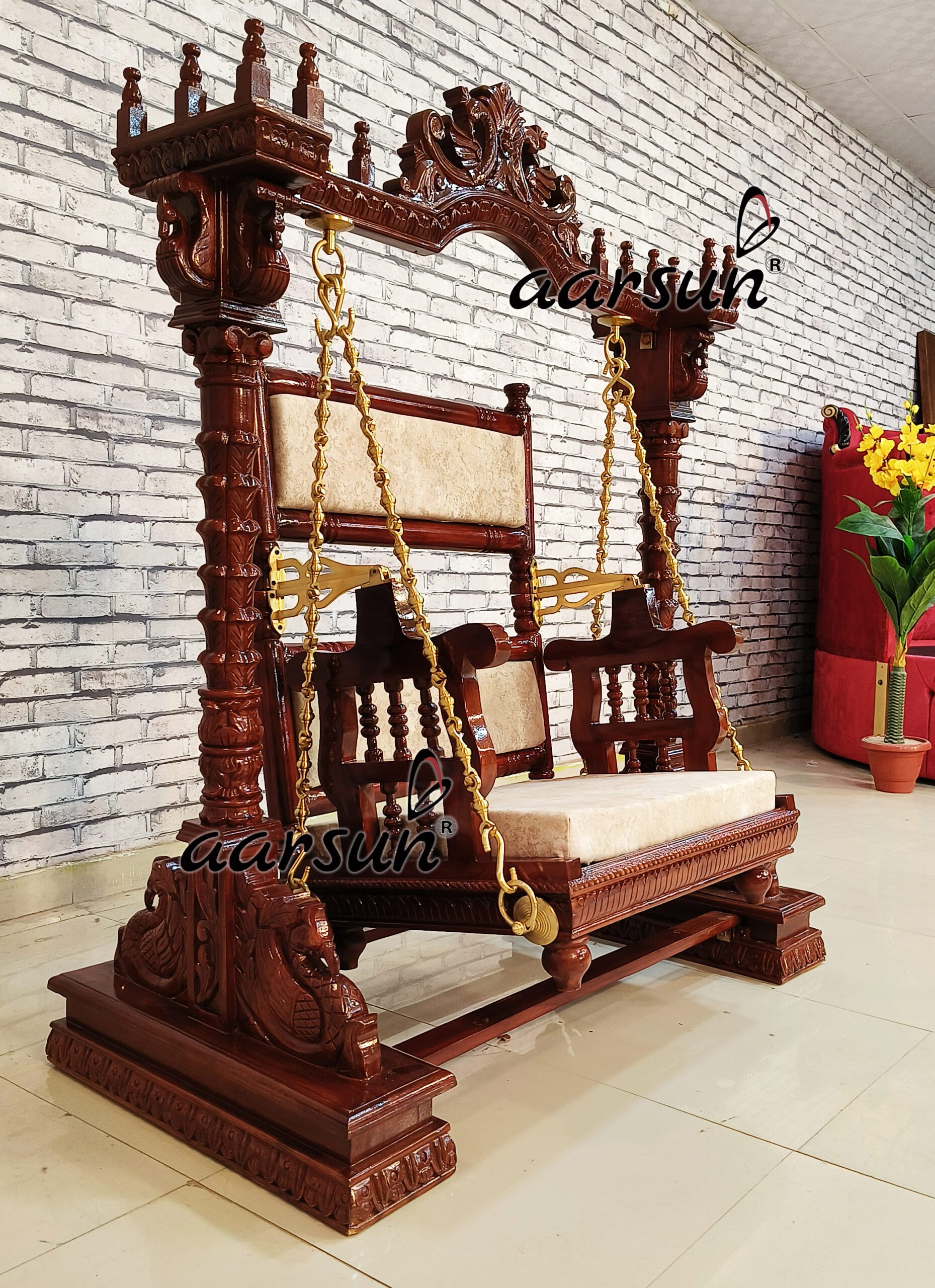 2-in-1 Swing, Wooden Cradle for Janmashtami with video view 9