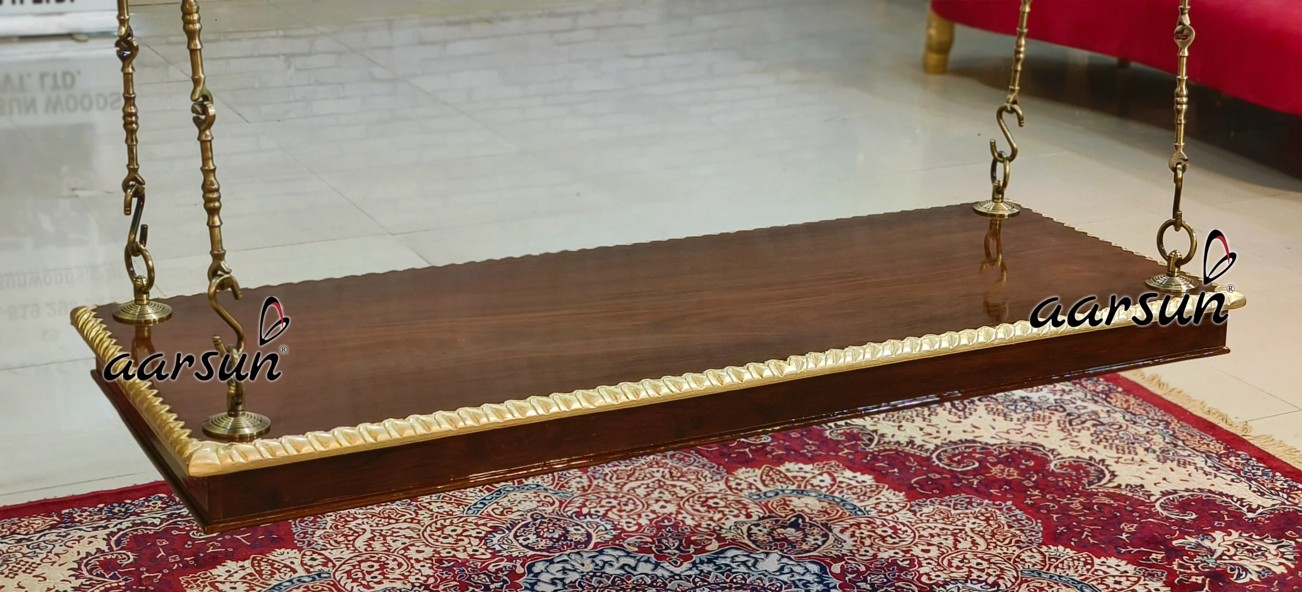 4×2 feet Zhula Seat with Brass Chain view 5