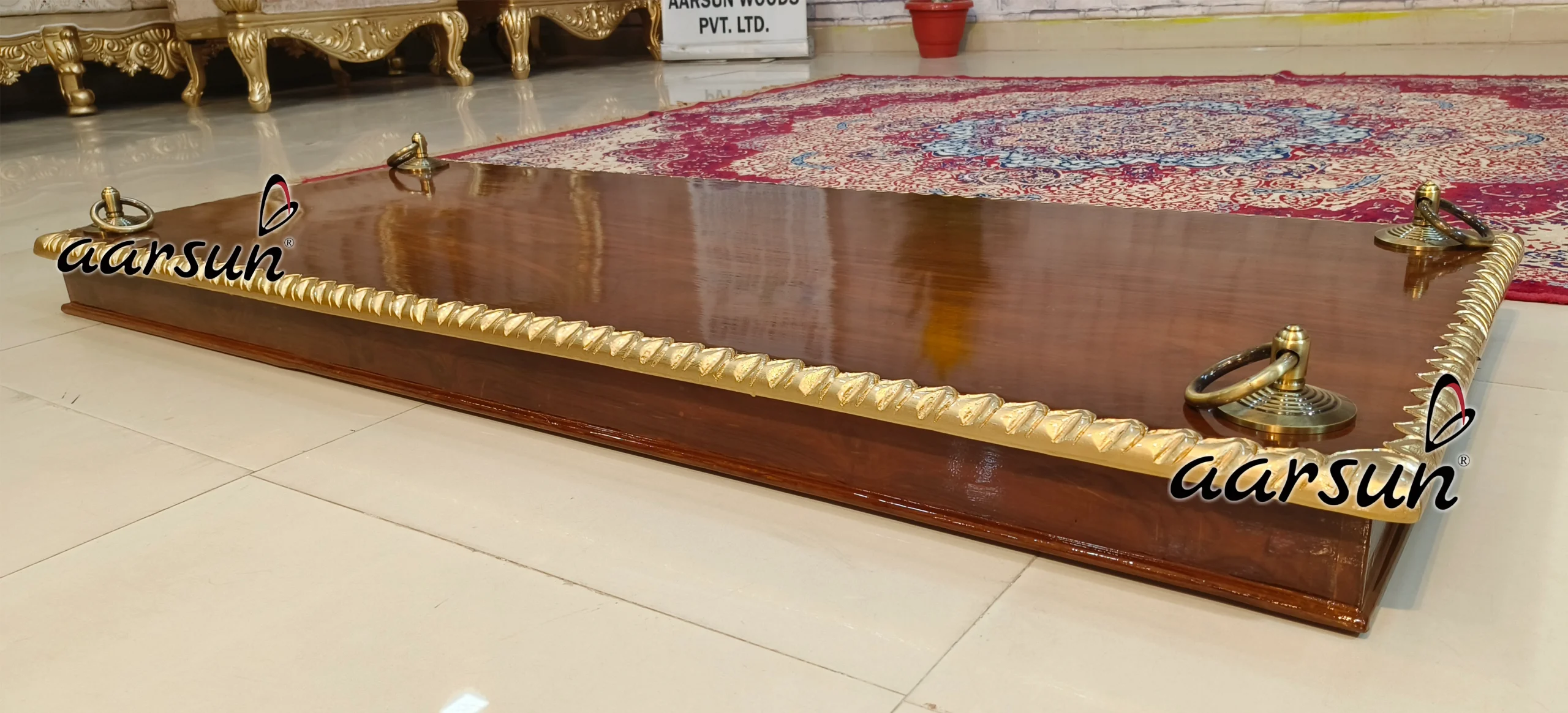 4×2 feet Zhula Seat with Brass Chain view 7