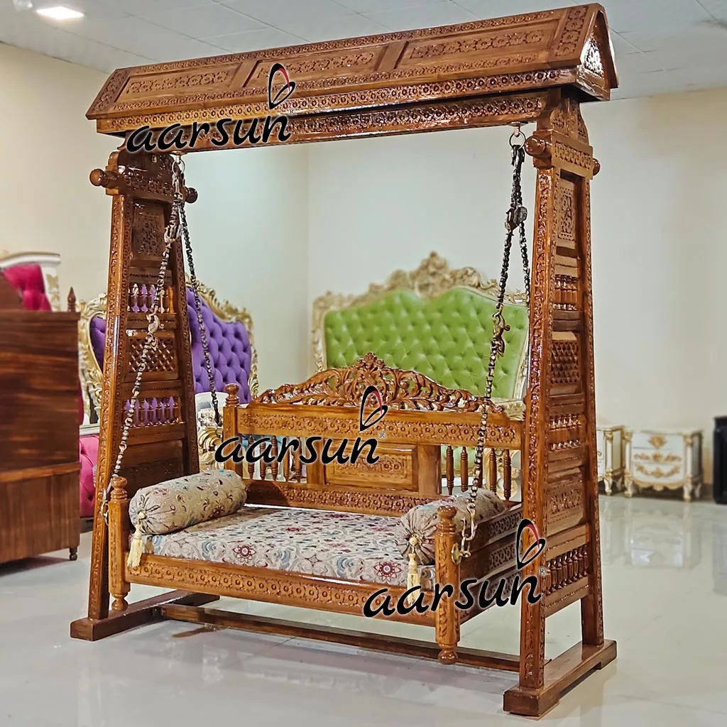 Canopy style Wooden Swing with Brass Chain 265