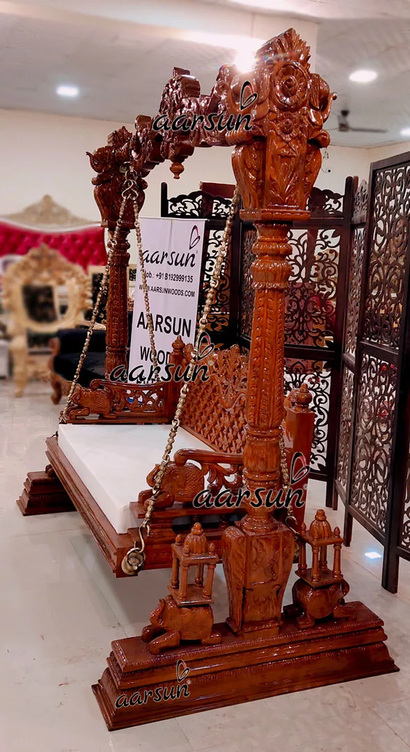 Classic Indoor Swing in Solid Teak view 4