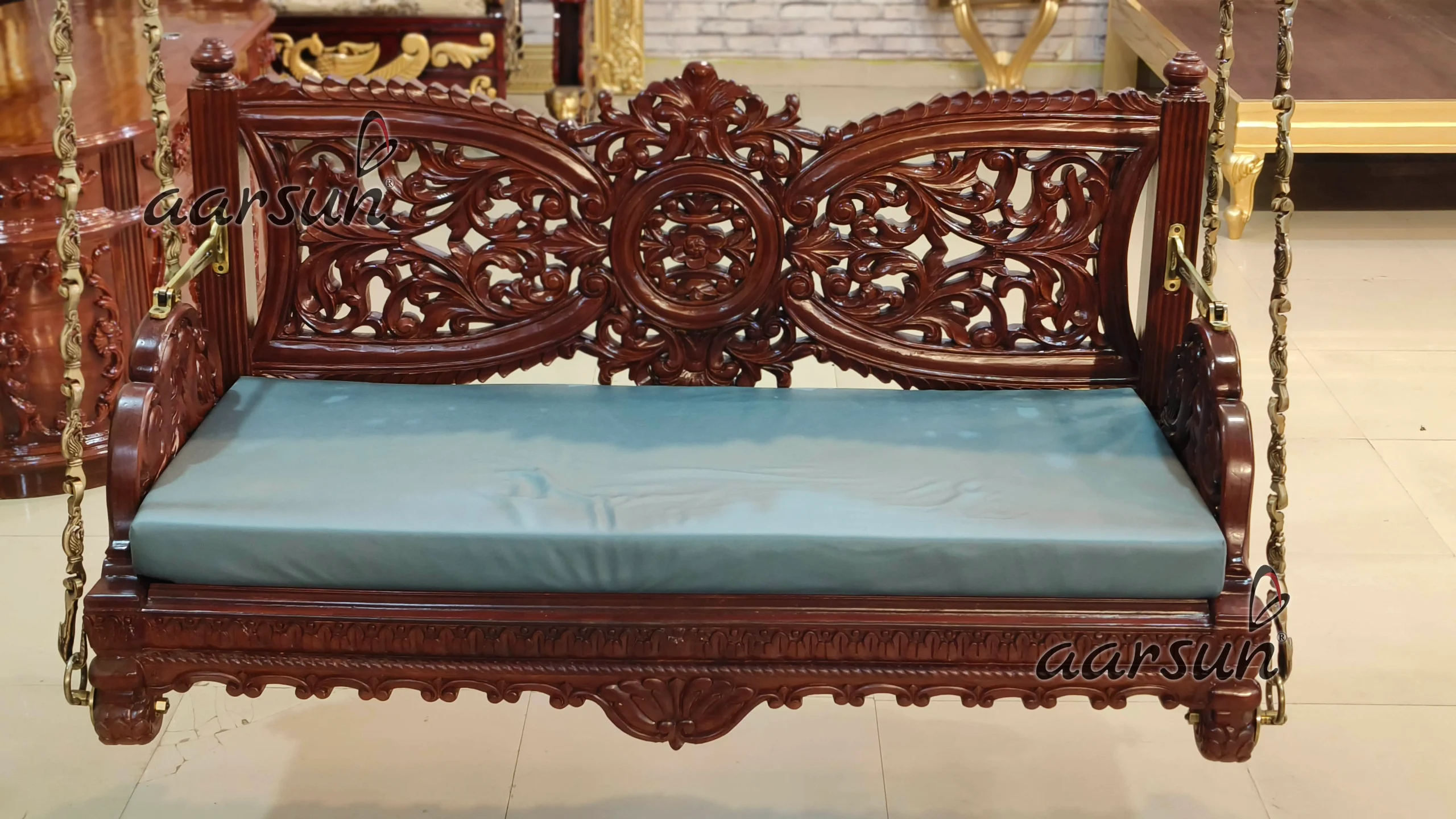 Designer Hand-carved Reversible Swing view 7