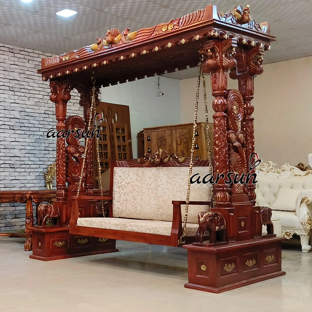 Grand Heritage Hand Carved Stand Swing for Home view 3