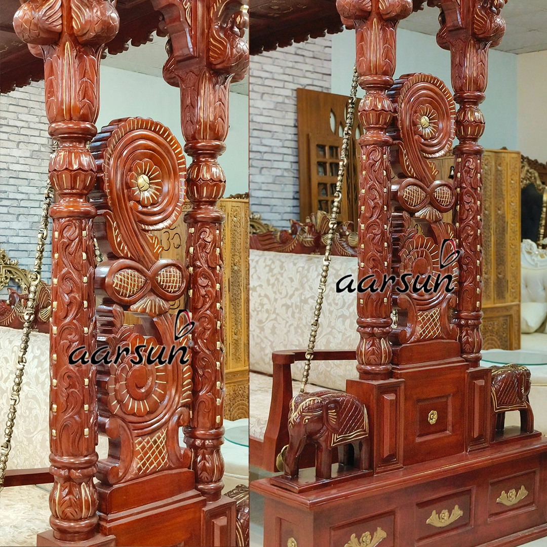 Grand Heritage Hand Carved Stand Swing for Home view 6