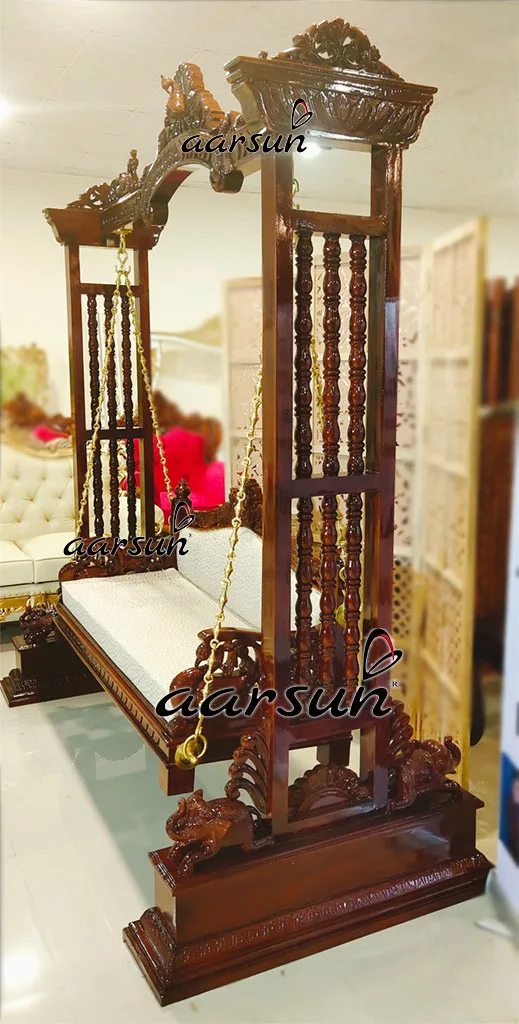 Handcrafted Walnut Finish Swing / Indoor Jhula view 3