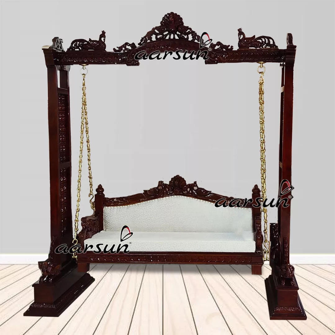 Handcrafted Walnut Finish Swing / Indoor Jhula