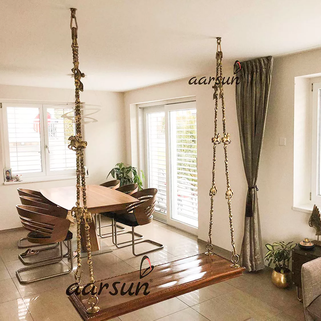 Hanging Swing Seat with Brass Chain