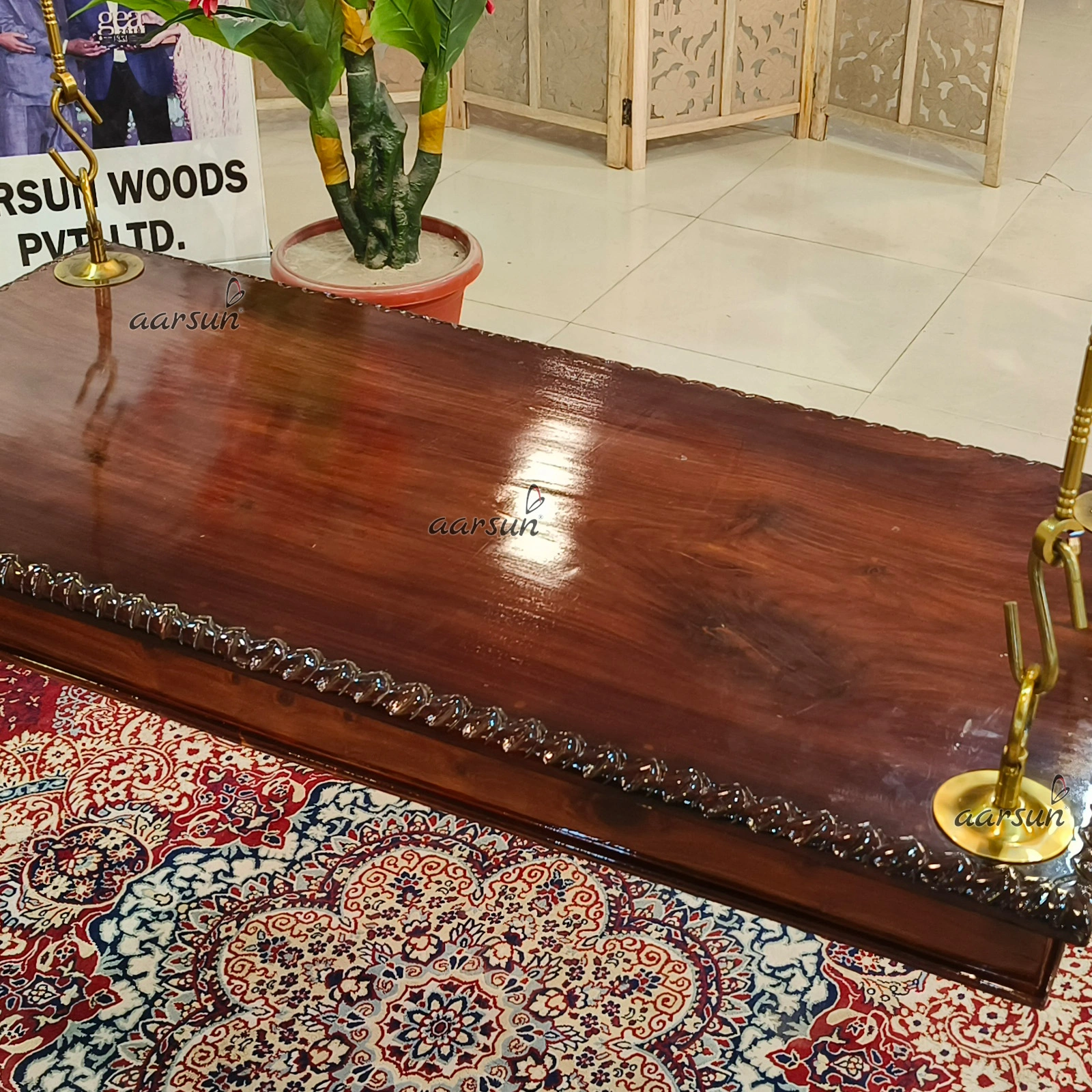 Jhula Seat with Steel Chain Antique Brass Finish view 3