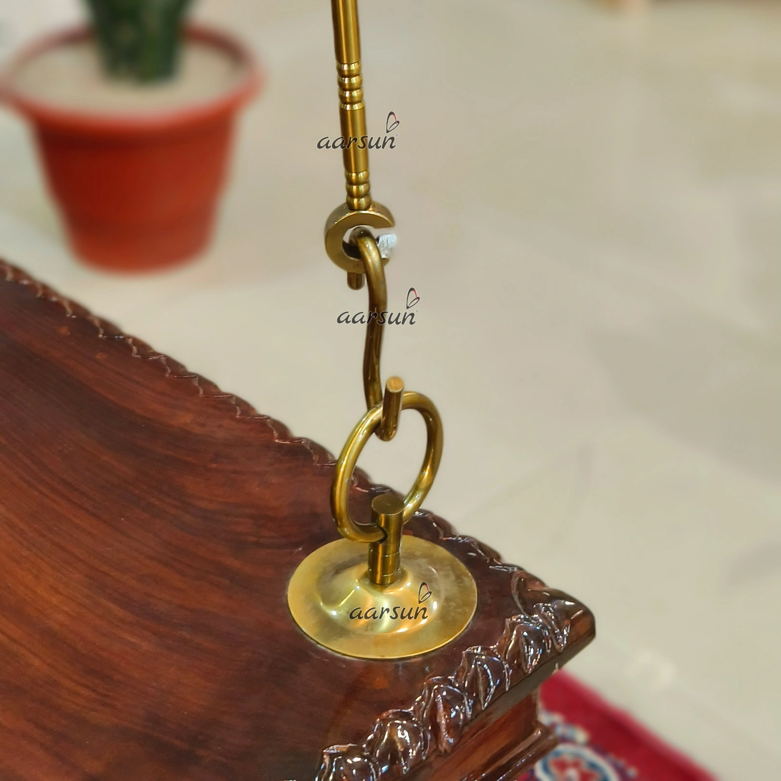 Jhula Seat with Steel Chain Antique Brass Finish view 4