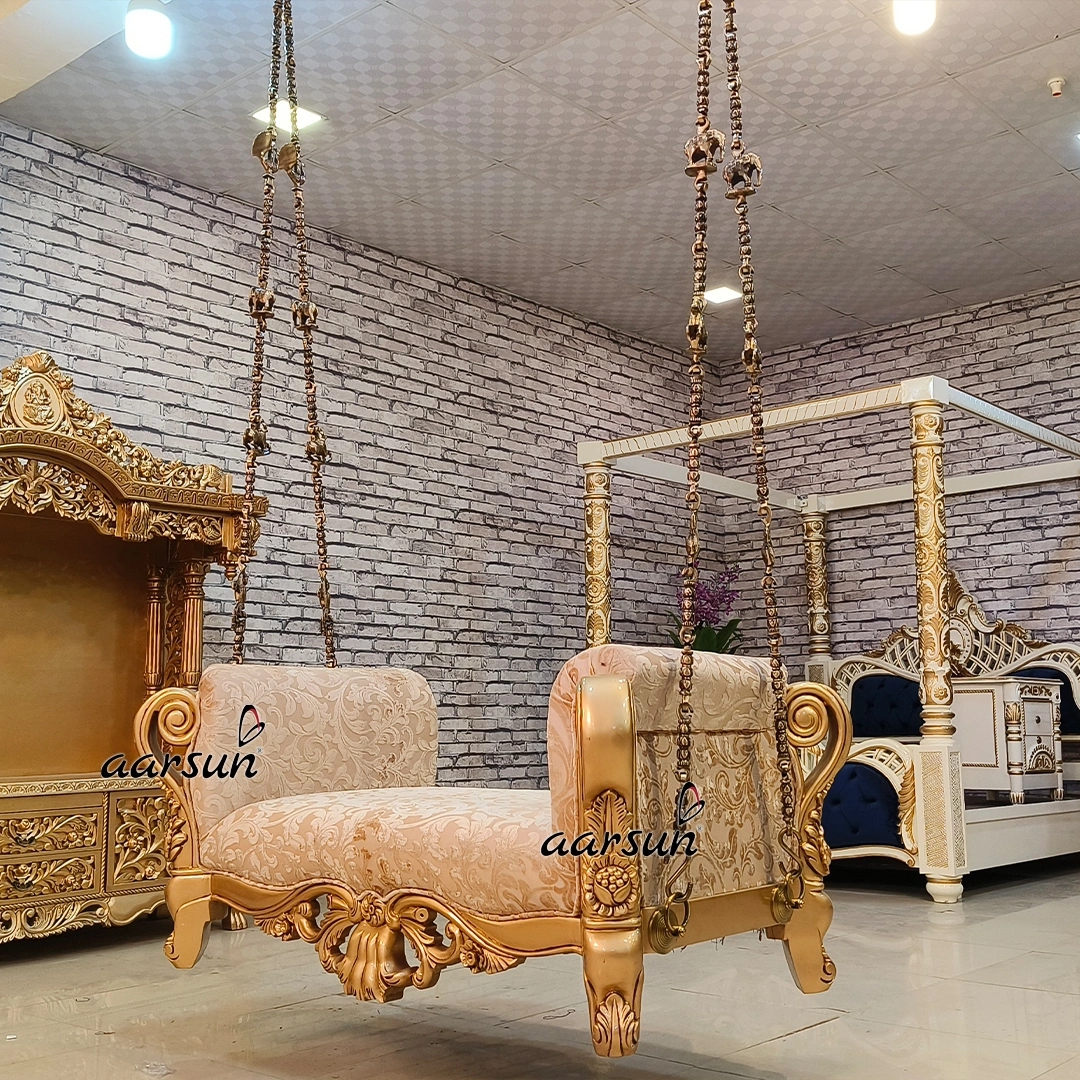 Luxury Hanging Swing in Teak Wood view 3
