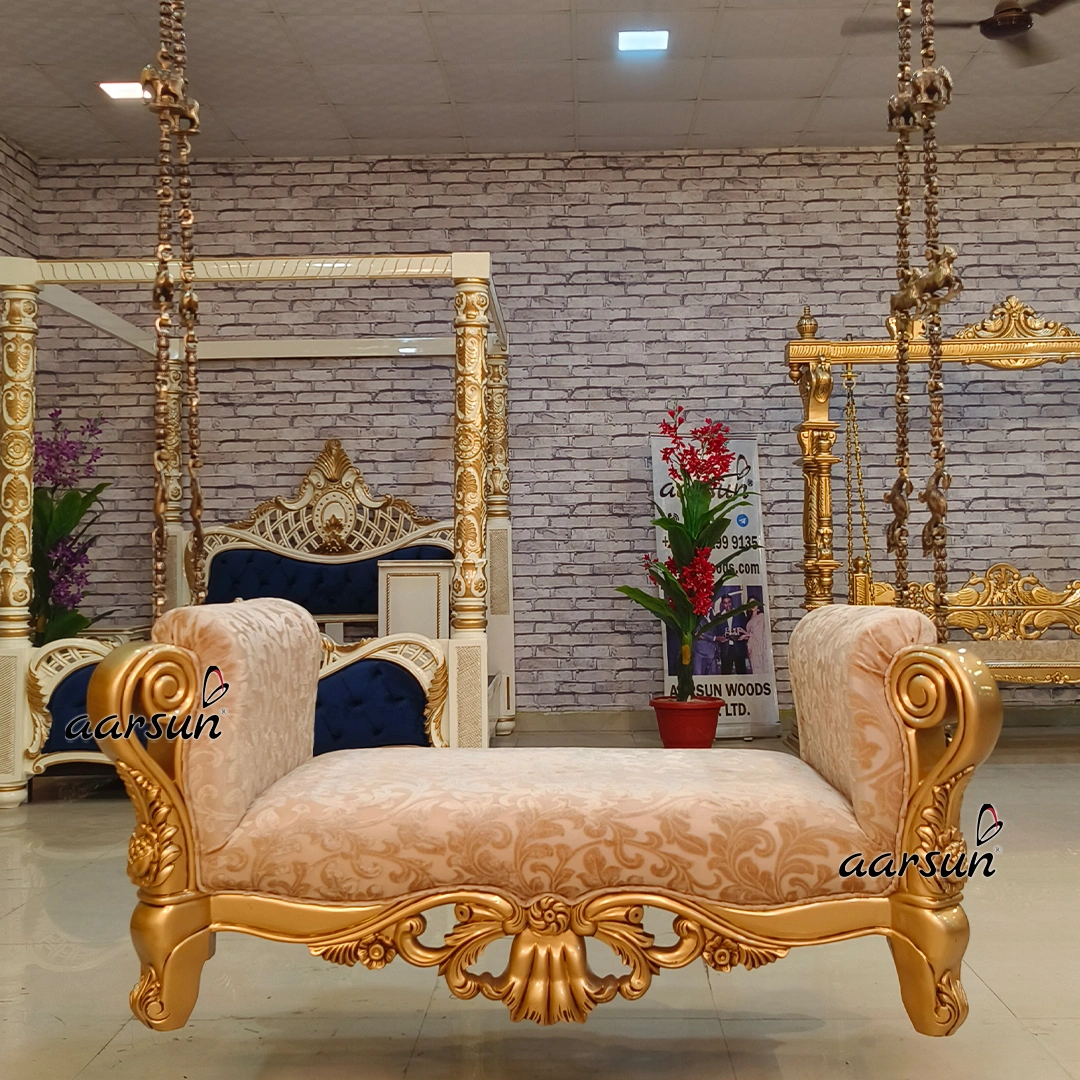 Luxury Hanging Swing in Teak Wood view 5