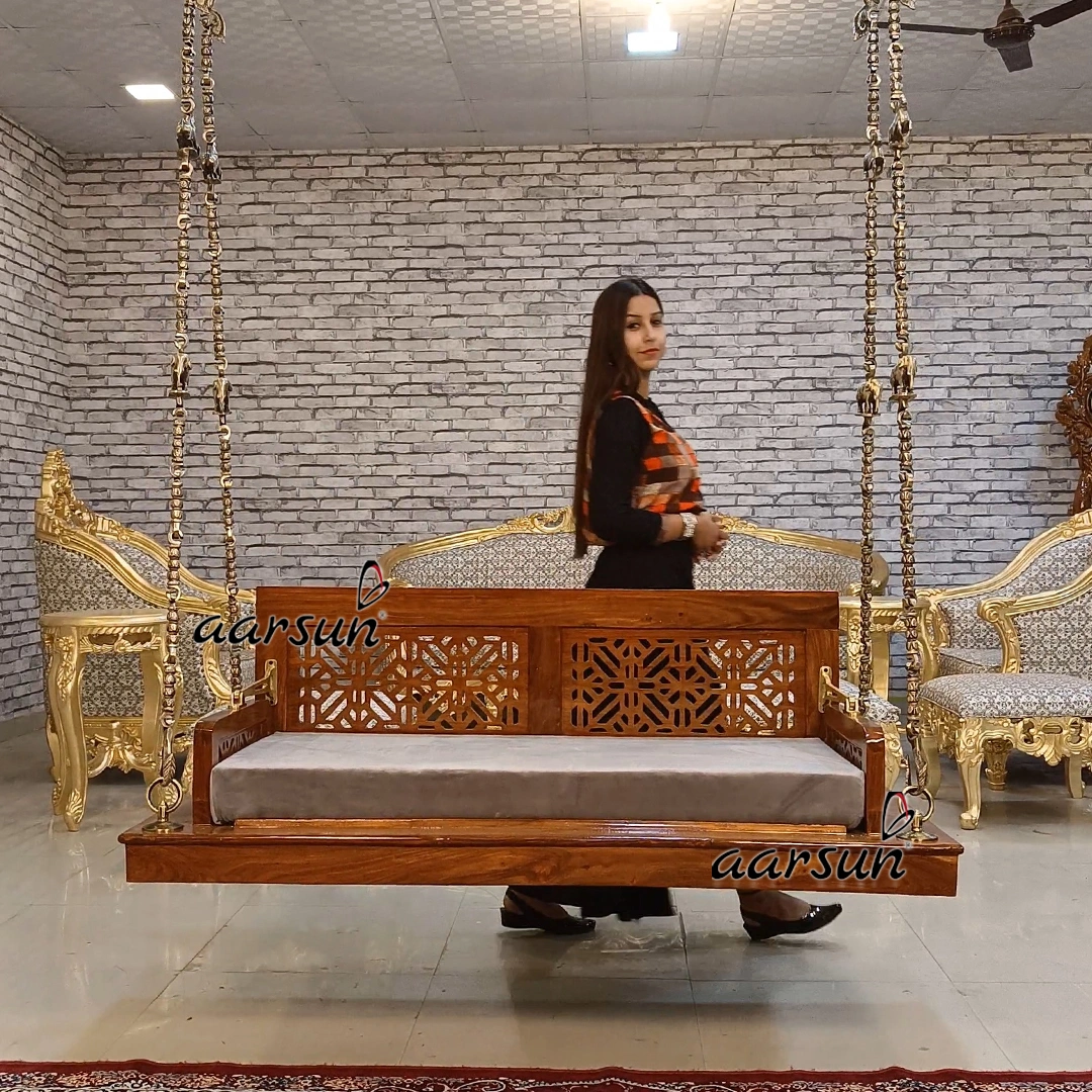 Modern Wooden Swing Seat Both Sides sitting