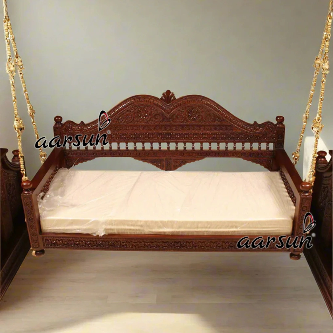 Premium Teakwood Indian Swing for Home view 3