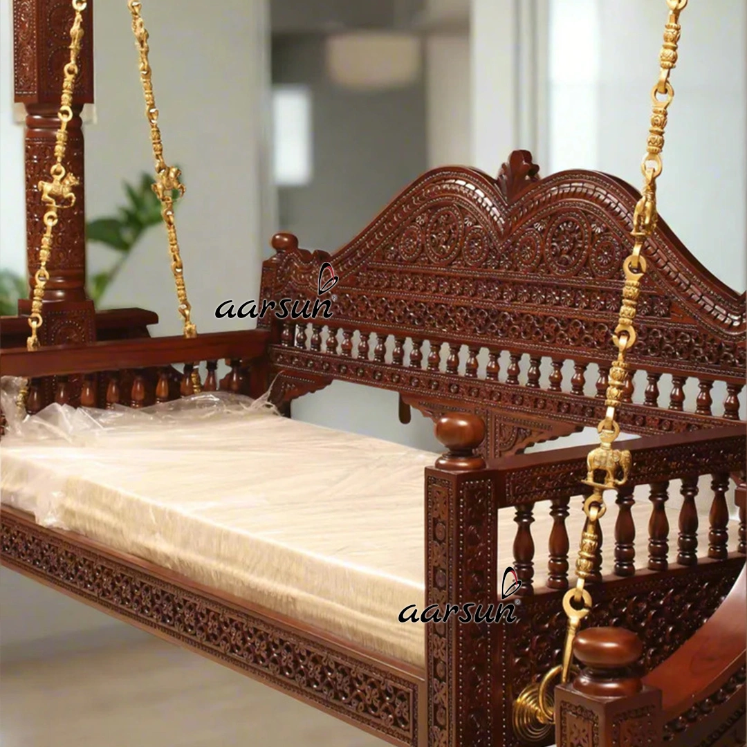 Premium Teakwood Indian Swing for Home view 5