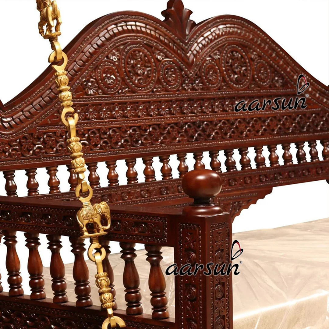Premium Teakwood Indian Swing for Home view 6