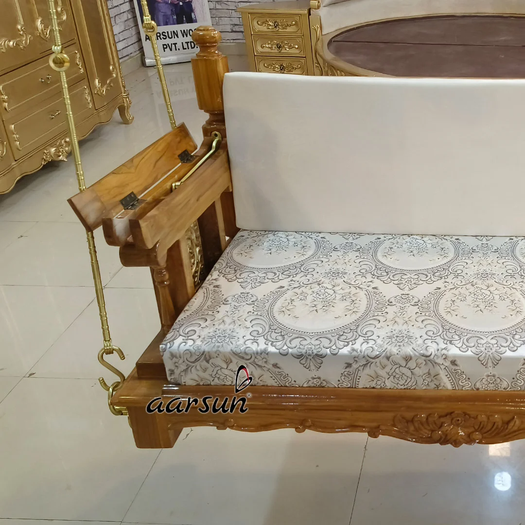 Reversible Wooden Ceiling Jhula with Brass Chain view 6