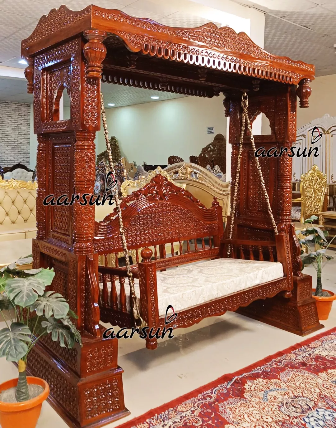 Top designer Wooden Stand Jhula Heavy Design view 3