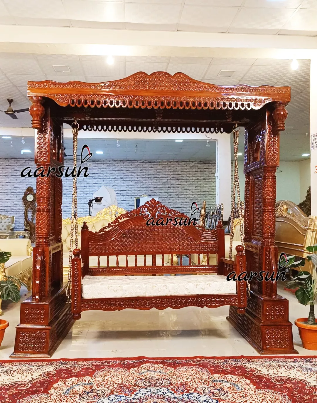 Top designer Wooden Stand Jhula Heavy Design view 4