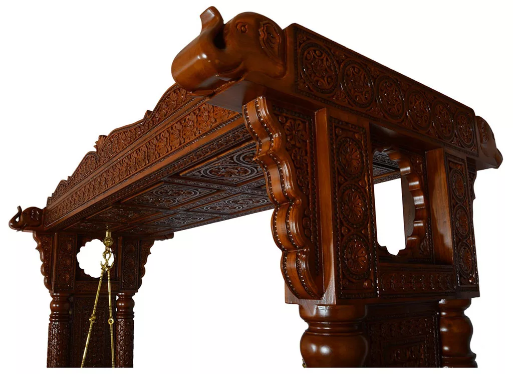 Traditional Hand Carved Wooden Jhoola view 6