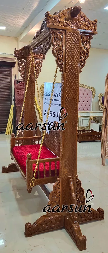 Wooden Elegantly Carved Swing view 4
