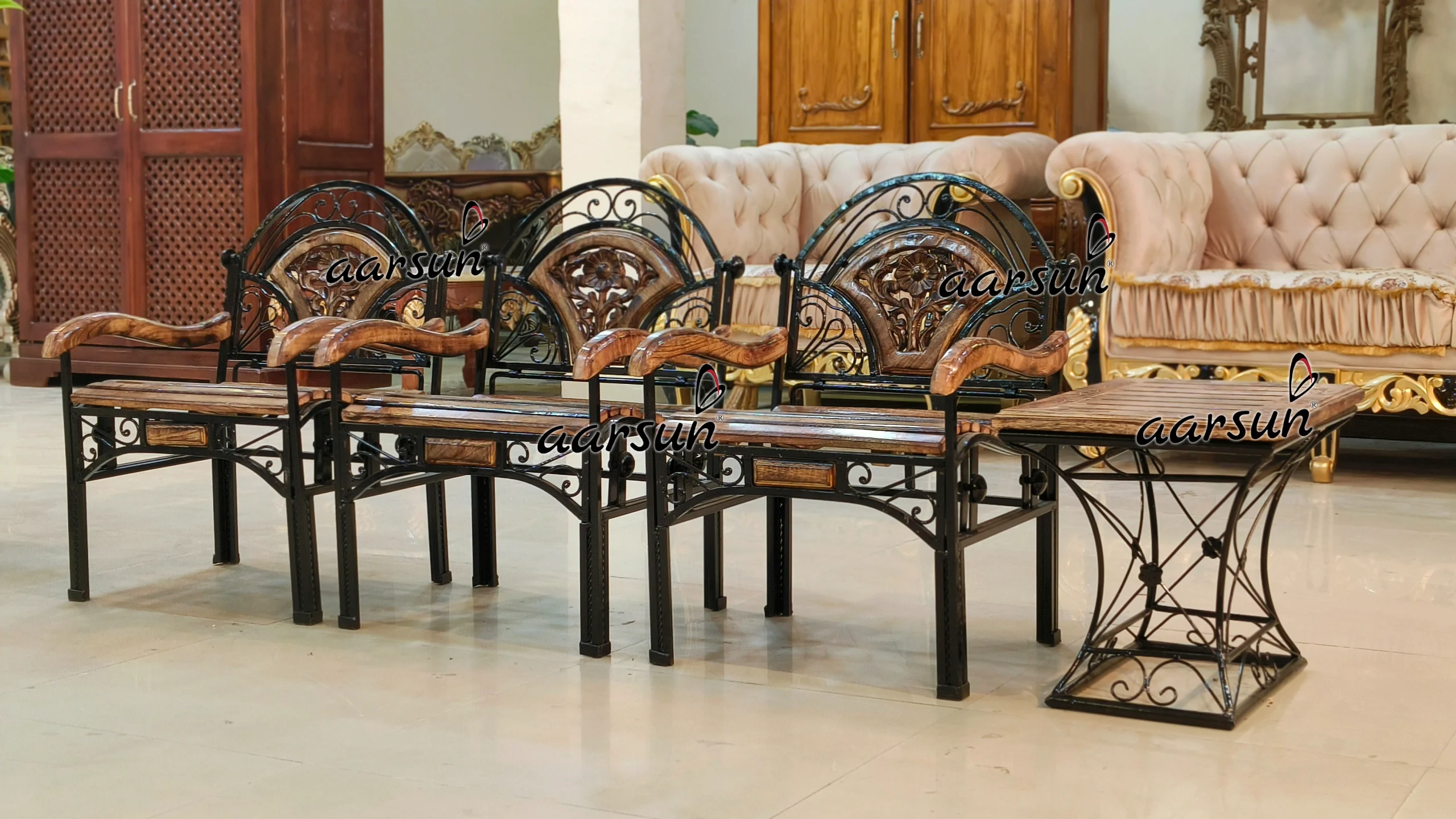 wrought iron swing set for balcony at factory price view 5